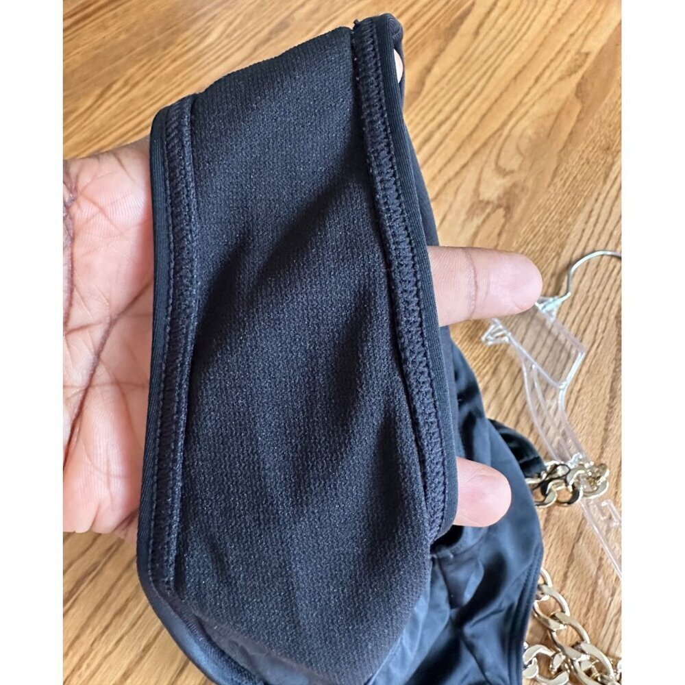 PrettyLittleThing Black One-Piece Swimsuit With Gold Chain Straps - Picture 8 of 8